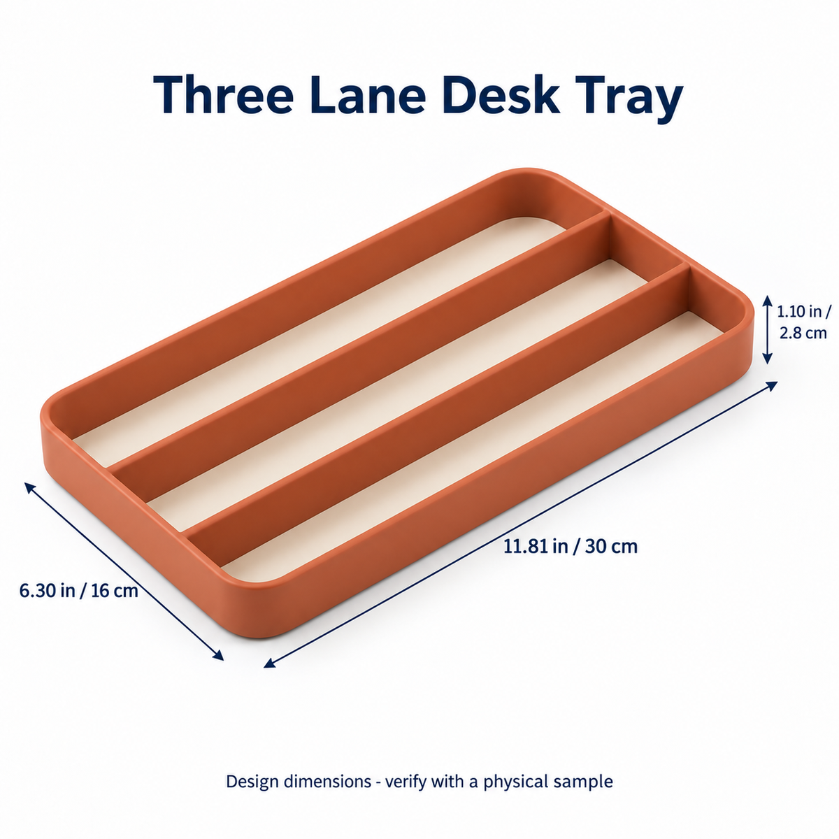 Three Lane Desk Tray