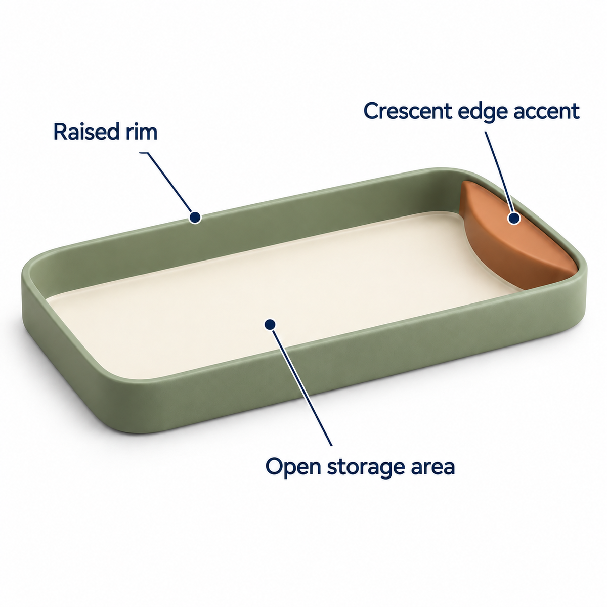 Crescent Edge Desk Tray