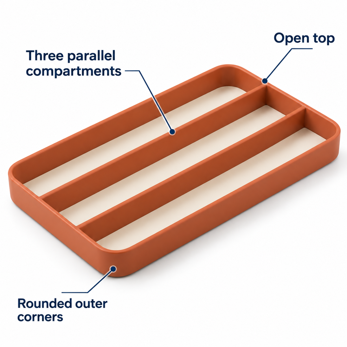 Three Lane Desk Tray