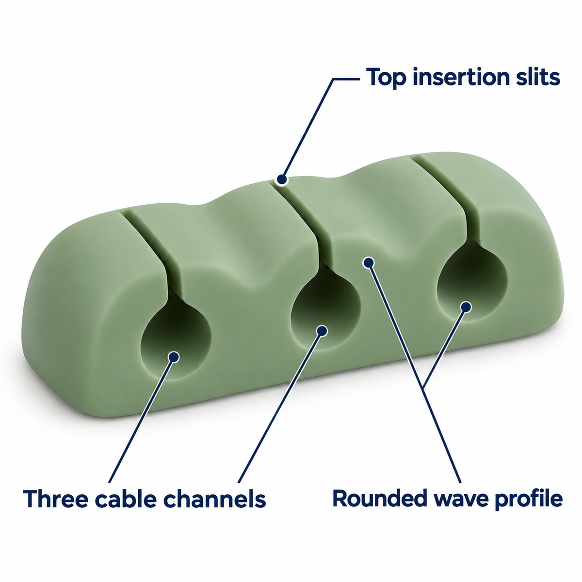 Wave Row Three-Slot Cable Clip